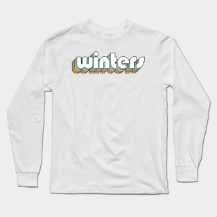 Winters - Retro Rainbow Typography Faded Style Long Sleeve T-Shirt
